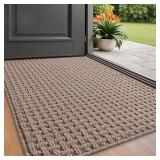 LUMI Washable Door Mat 32x48, Absorbent, Non-Slip Backing