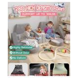 $150 YEFU 15pcs Modular Kids Play Couch for Toddler & Children, Grey