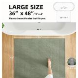$70 Sage Green Non-Slip Washable Rugs, Absorbent, Low-Pile Mats 36x48