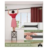 ALLZONE Tension Curtain Rod, 83-123 in, No-Drill, Non-Slip