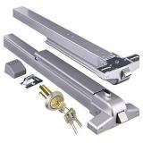 $50 Push Bar Panic Exit Device with Exterior Lever, Stainless Steel