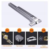 $50 Push Bar Panic Exit Device with Exterior Lever, Stainless Steel
