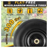 4.00-6 Flat-Free Tire & Wheel, 13in Wheelbarrow Wheels (2 pcs)