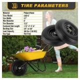 4.00-6 Flat-Free Tire & Wheel, 13in Wheelbarrow Wheels (2 pcs)