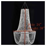 $100 FlavorThings French Empire Beaded Chandelier, 24W x 38H, Chain