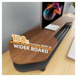 $73 Dual Monitor Stand Riser, 39.4-Inch Desk Organizer with Shelf