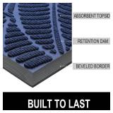 Colorxy Waterproof Doormat, Rubber Front Mat, 30'x17', Navy