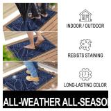 Colorxy Waterproof Doormat, Rubber Front Mat, 30'x17', Navy