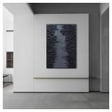 $140 Framed Black Canvas Wall Art, Modern Abstract Oil Paintings, 24' x 36'