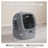 $126 Automatic Cat Litter Box with App Control & Weight Grey