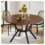 $135 42' Round Dining Table for 4 Farmhouse Kitchen Table with Storage