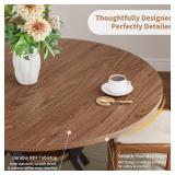 $135 42' Round Dining Table for 4 Farmhouse Kitchen Table with Storage