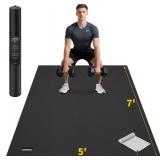 $130 CAMBIVO Large Exercise Mat for Home Workout, 7x5, 7mm
