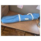 $96 AMMSUN Beach Cabana 6'x6' Canopy, Wood Poles, Sand Pockets, Blue