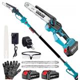 $110 2-in-1 Cordless Pole Saw & 8' Mini Chainsaw, 21V 4.0Ah
