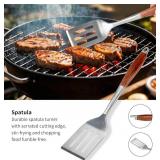 $50 FJNATINH Heavy-Duty Rosewood BBQ Tools Set: Spatula, Fork Tongs