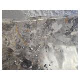 $256 Fossil Gray Marble Vessel Sink Hand-Carved Canoe-Shaped Sink