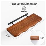 $50 24in Walnut Floating Shelves for Wall Hanging Shelves Set of 2