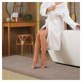 ZALL Tan Waffle Bath Mat, Non-Slip Long Runner, 24x60in