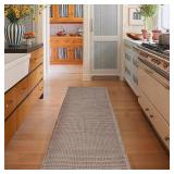 ZALL Tan Waffle Bath Mat, Non-Slip Long Runner, 24x60in