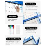 32x48 Wall Calendar 2026 Wet & Dry Erase Markers, Planner, Blue
