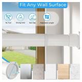 Tension Curtain Rod 64-120 in, Heavy Duty, No-Drill, White