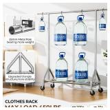 $70 Heavy Duty Clothes Rack 450 LBS, Metal Garment Rack with Wheels