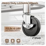 $70 Heavy Duty Clothes Rack 450 LBS, Metal Garment Rack with Wheels