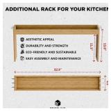 Edgecrest Bamboo Spice Shelf over Stove/Sink 31.5W 11.4H 6 Hooks