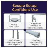 Drive Medical Folding Steel Bedside Commode Chair - 3-in-1 Toilet