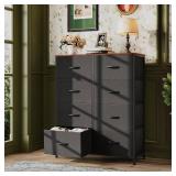 $50 WLIVE Tall Fabric Dresser, 8-Drawer Storage Tower with Bins, BROWN Top