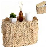 Wicker Toilet Paper Holder with Lid, Organizer Holds 9 Rolls