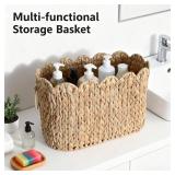 Wicker Toilet Paper Holder with Lid, Organizer Holds 9 Rolls
