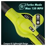 $60 Leaf Blower Cordless 21V with 2 Batteries & Charger, 2-Speed
