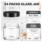 Bumobum 2 oz Glass Jars with Lids, 24 Pack Clear, 60ml Containers
