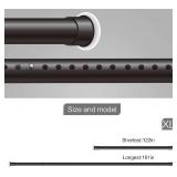 Vailge Room Divider Tension Rods 122-150 Adjustable No Drilling Black