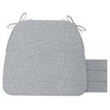 $57 AAAAAccessories D-Shaped Chair Cushions, 2' Thick, 4-pk Gray