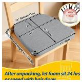 $57 AAAAAccessories D-Shaped Chair Cushions, 2' Thick, 4-pk Gray