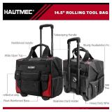 $90 HAUTMEC Rolling Tool Bag with Wheels - 25-Pocket Organizer -HT0179