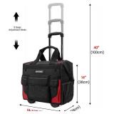 $90 HAUTMEC Rolling Tool Bag with Wheels - 25-Pocket Organizer -HT0179