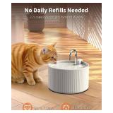 Ceramic Cat Water Fountain 2.2L/74oz Automatic Pet Fountain