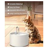 Ceramic Cat Water Fountain 2.2L/74oz Automatic Pet Fountain