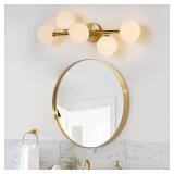 $106 5-Light Bathroom Vanity Light Gold OverMirror G9 MilkGlass Sconce