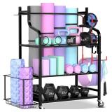 $76 Mythinglogic Yoga Mat Storage Rack with Hooks & Wheels