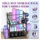 $76 Mythinglogic Yoga Mat Storage Rack with Hooks & Wheels