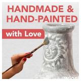 $145 Wiosi Medium Chiminea Outdoor Fireplace Grey Clay 16x16x32 in