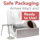 $145 Wiosi Medium Chiminea Outdoor Fireplace Grey Clay 16x16x32 in