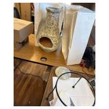 $145 Wiosi Medium Chiminea Outdoor Fireplace Grey Clay 16x16x32 in