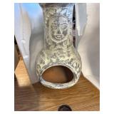$145 Wiosi Medium Chiminea Outdoor Fireplace Grey Clay 16x16x32 in