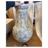 $145 Wiosi Medium Chiminea Outdoor Fireplace Grey Clay 16x16x32 in